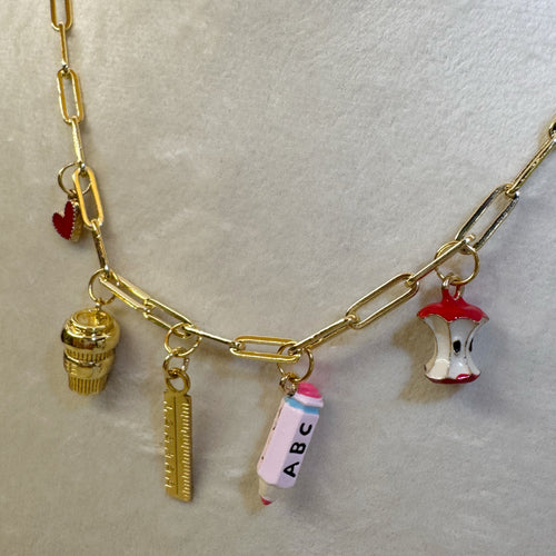 Bless This Classroom — Deluxe Teacher Girlie Charm Necklace