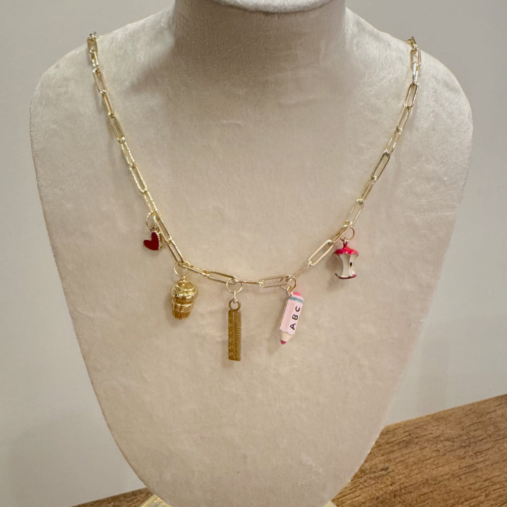 Bless This Classroom — Deluxe Teacher Girlie Charm Necklace